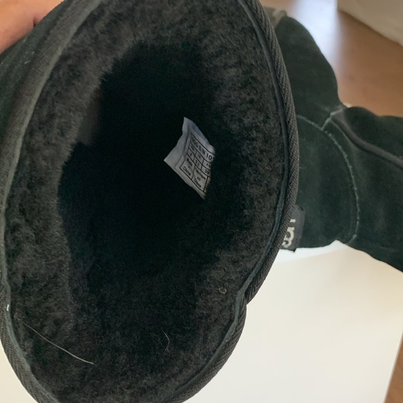 UGG Black Suede Bow Boots ladies size 8 - Picture 6 of 7